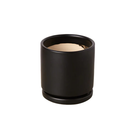 Matte Black Cylinder Planter 6In.